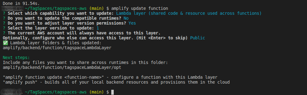 update amplify functions
