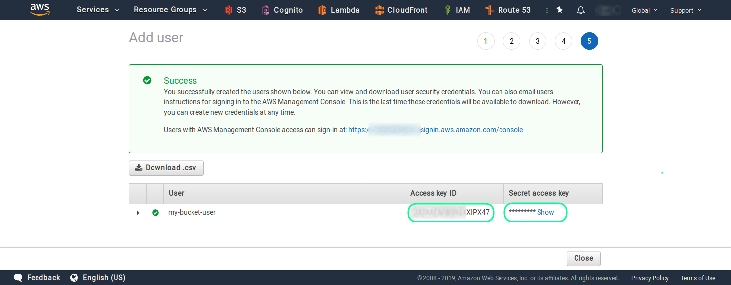 User creation success IAM