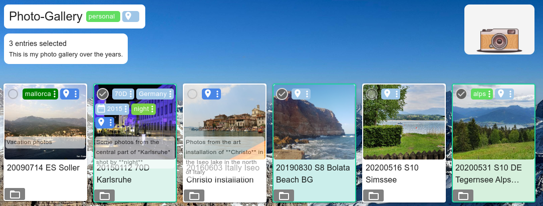 Folder with selected files and subfolders