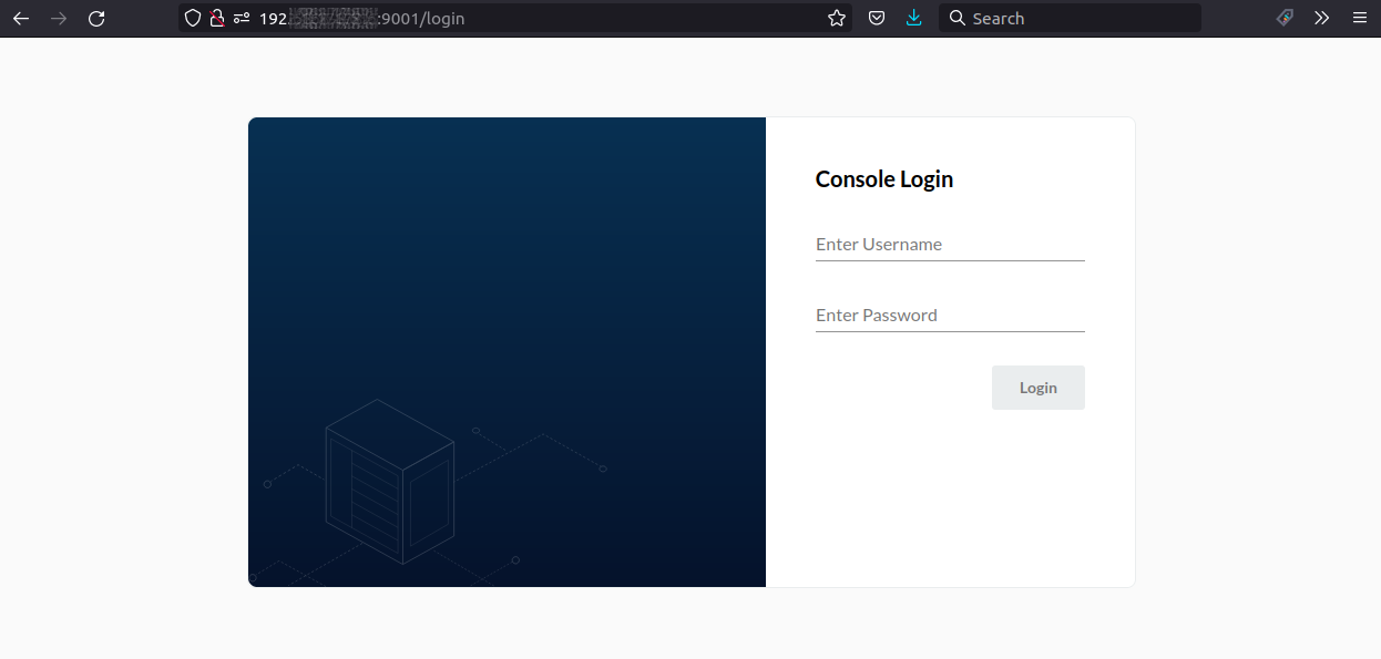 MinIO&#39;s console login