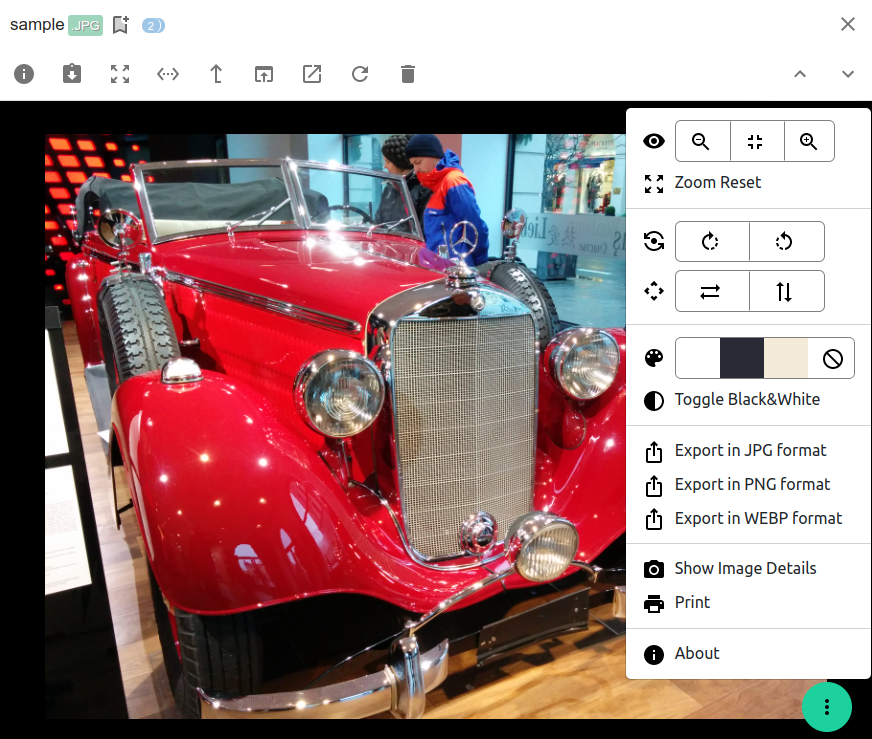 Screenshot of the image viewer extension