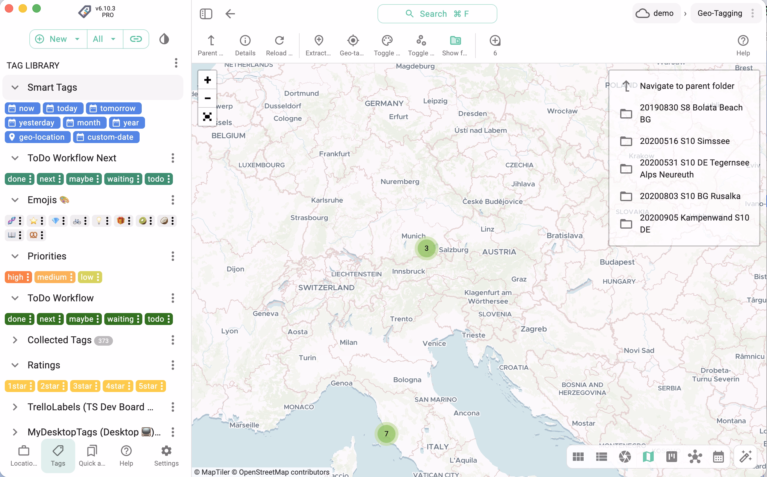 Mapique perspective using the custom MapTiler tile server