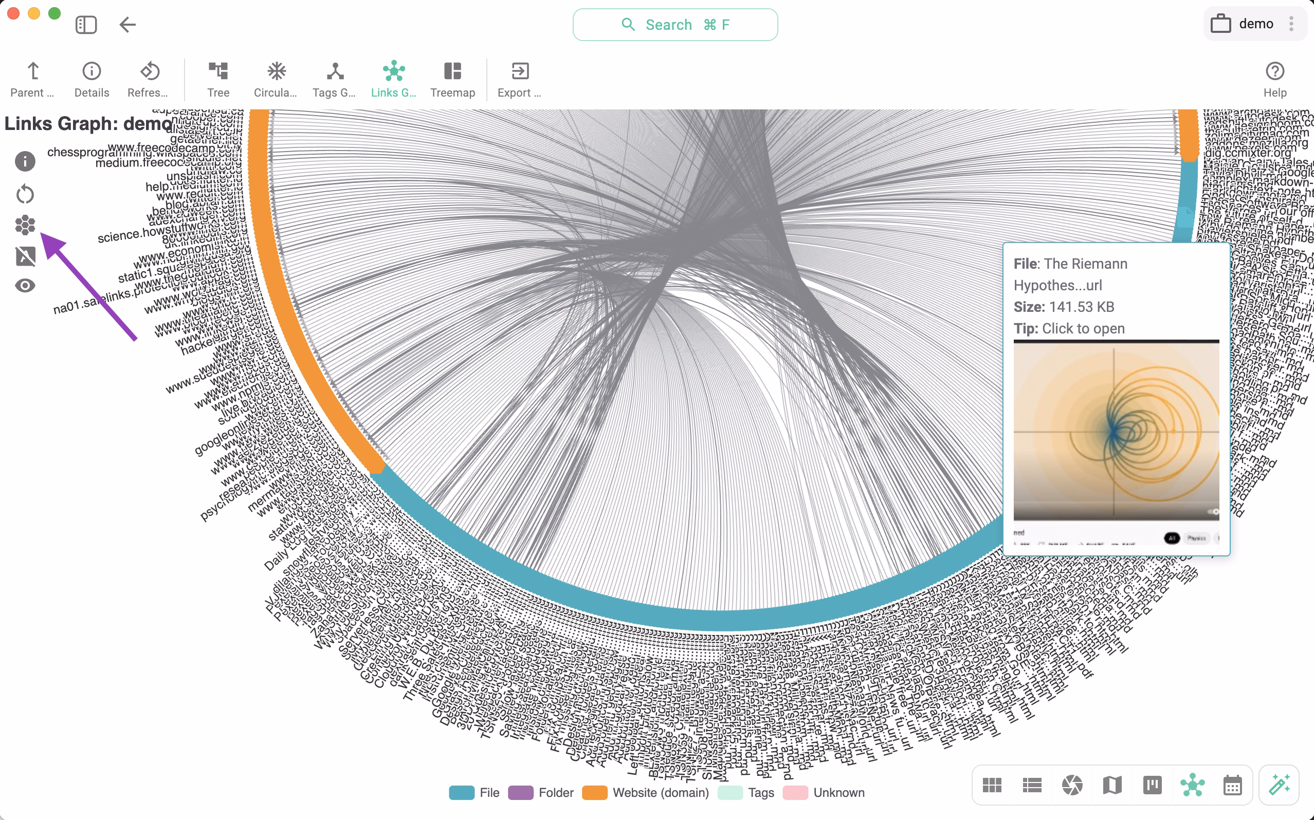 Circular Links Graph View