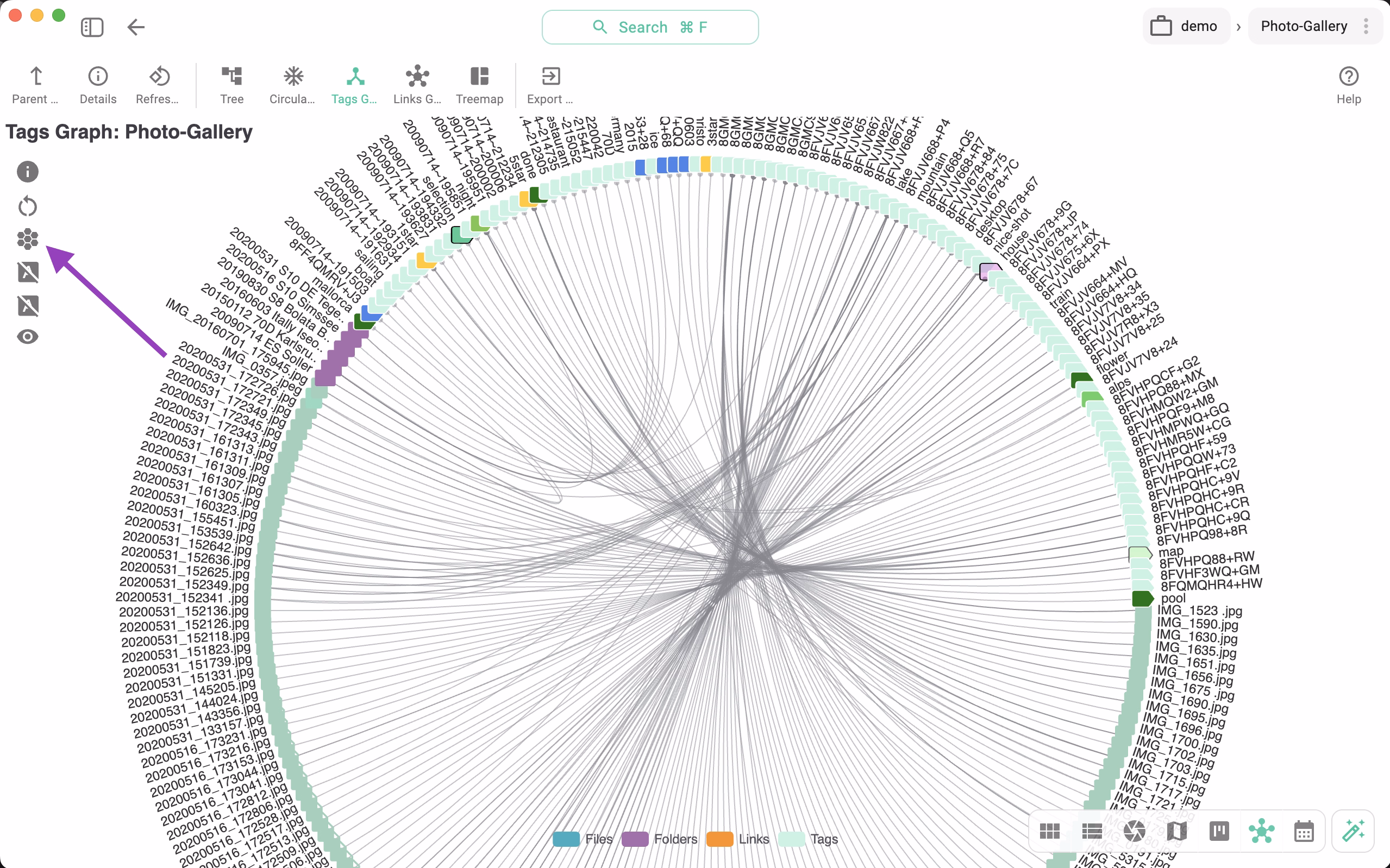 Circular Tags Graph View