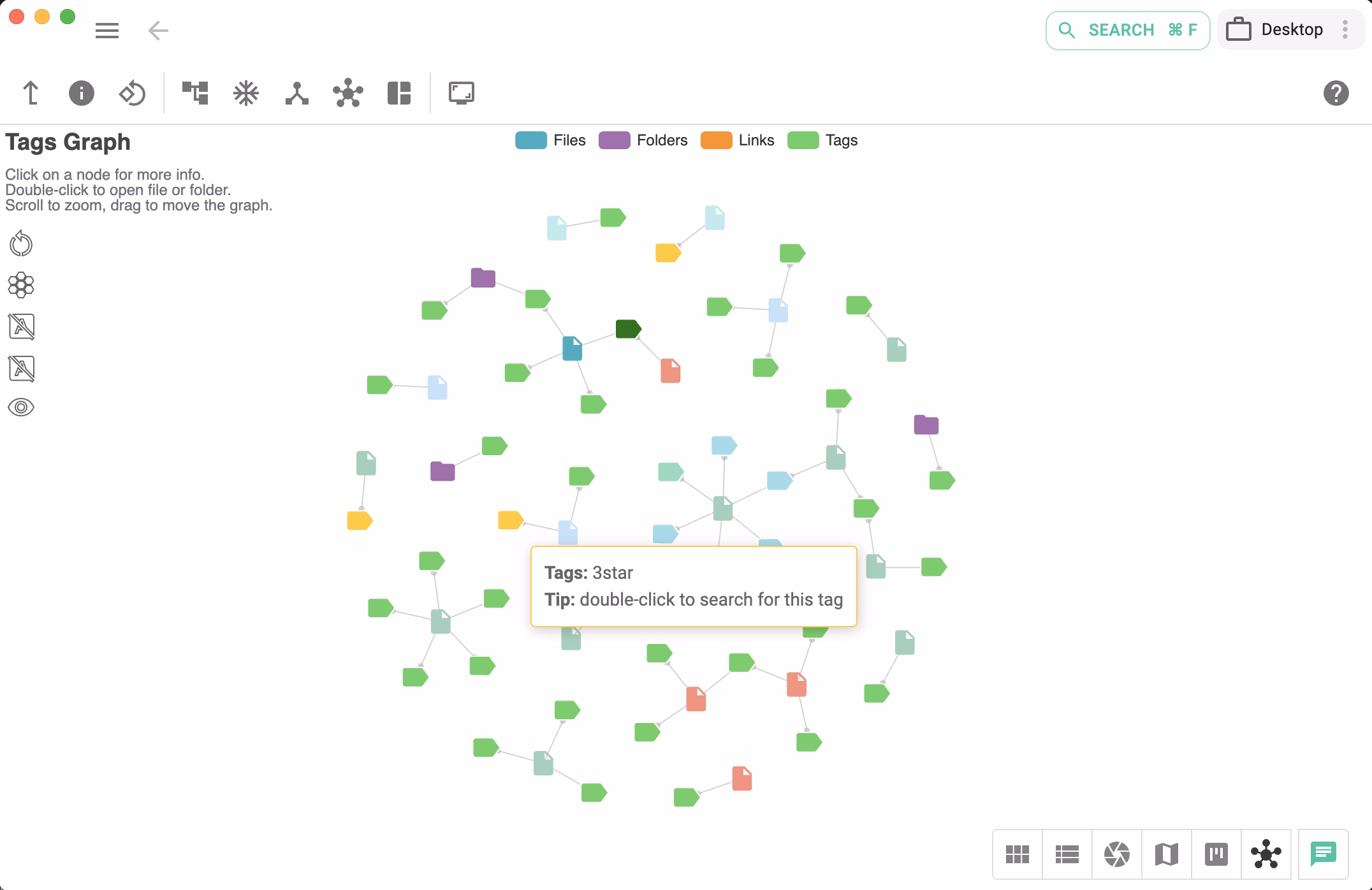 Screenshot of the tree graph view