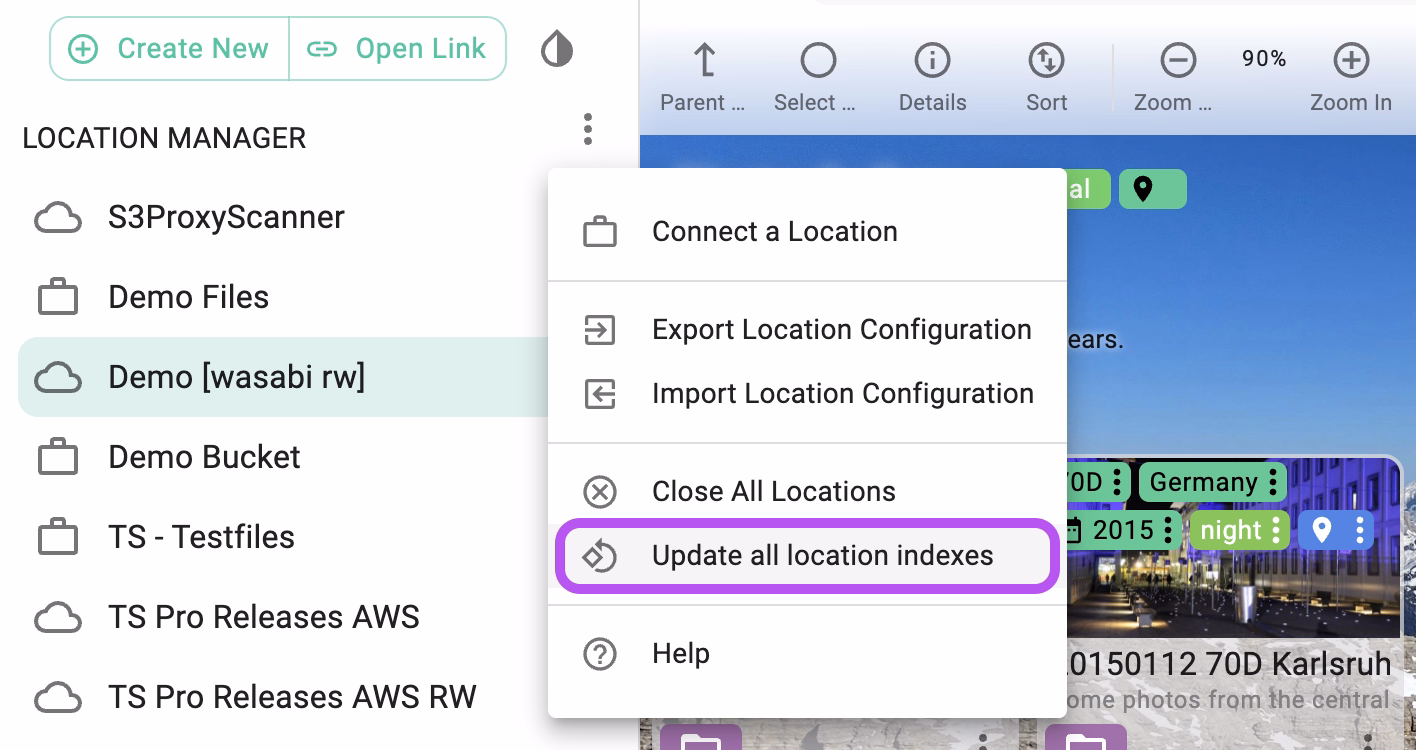 Updating indexes for all locations