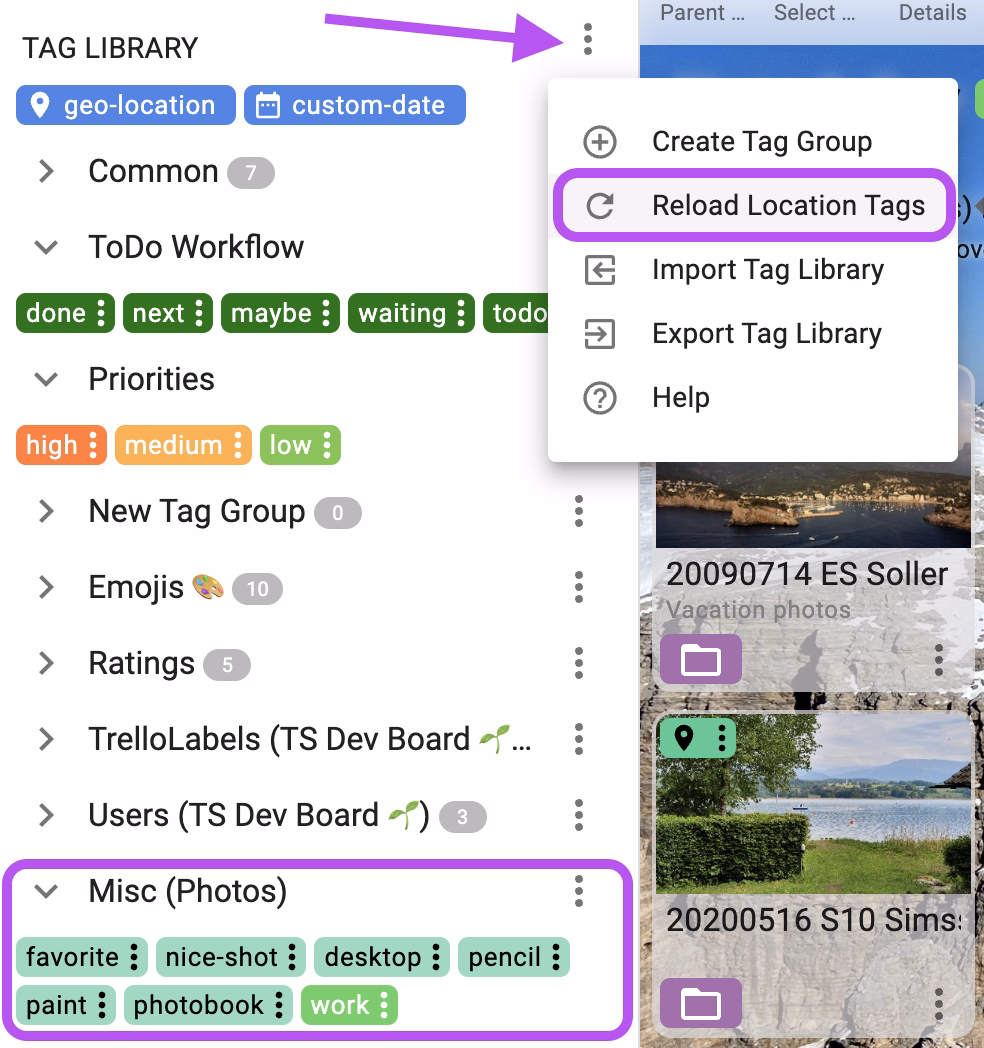 Reload location tags