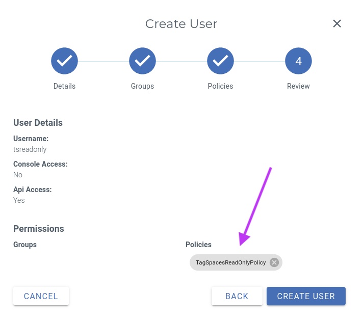 Create read-only user